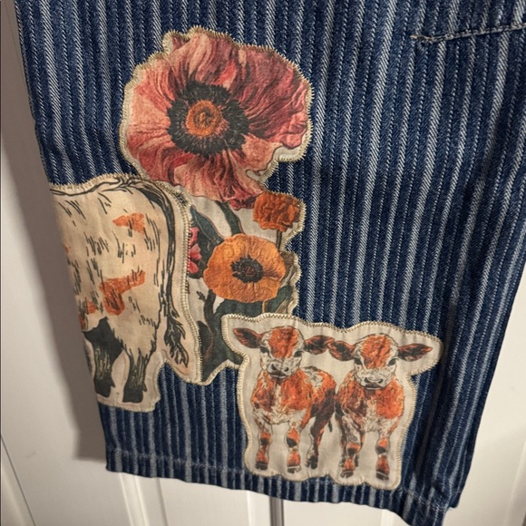 We The Free Farm To Peach Jeans 28 embroidered farm animals sold out barnyard - Picture 8 of 11